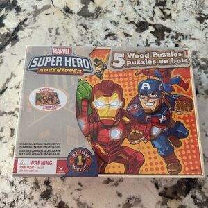 New Marvel Super Hero Adventures 5 Wood Puzzles